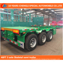 40FT 3 Axle Skeletal Semi Trailer